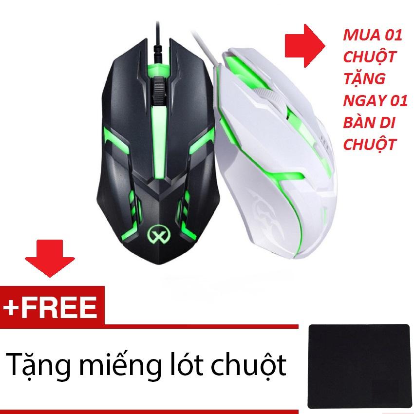 Chuột chơi game có dây Mouse gaming ANCOM GL SCH-02X6 (Đen-2458) + Tặng 1 miếng lót chuột