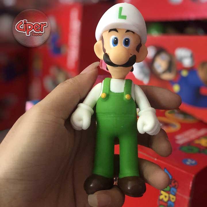 Mô hình Luigi Mũ Trắng 12cm - Mô hình Mario