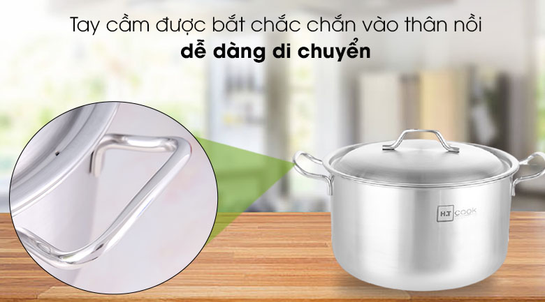 Nồi inox Nắp Inox 26cm HT Cook
