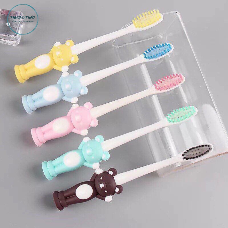 SÉT 4 BÀN CHẢI ĐÁNH RĂNG HÌNH THÚ CHO BÉ