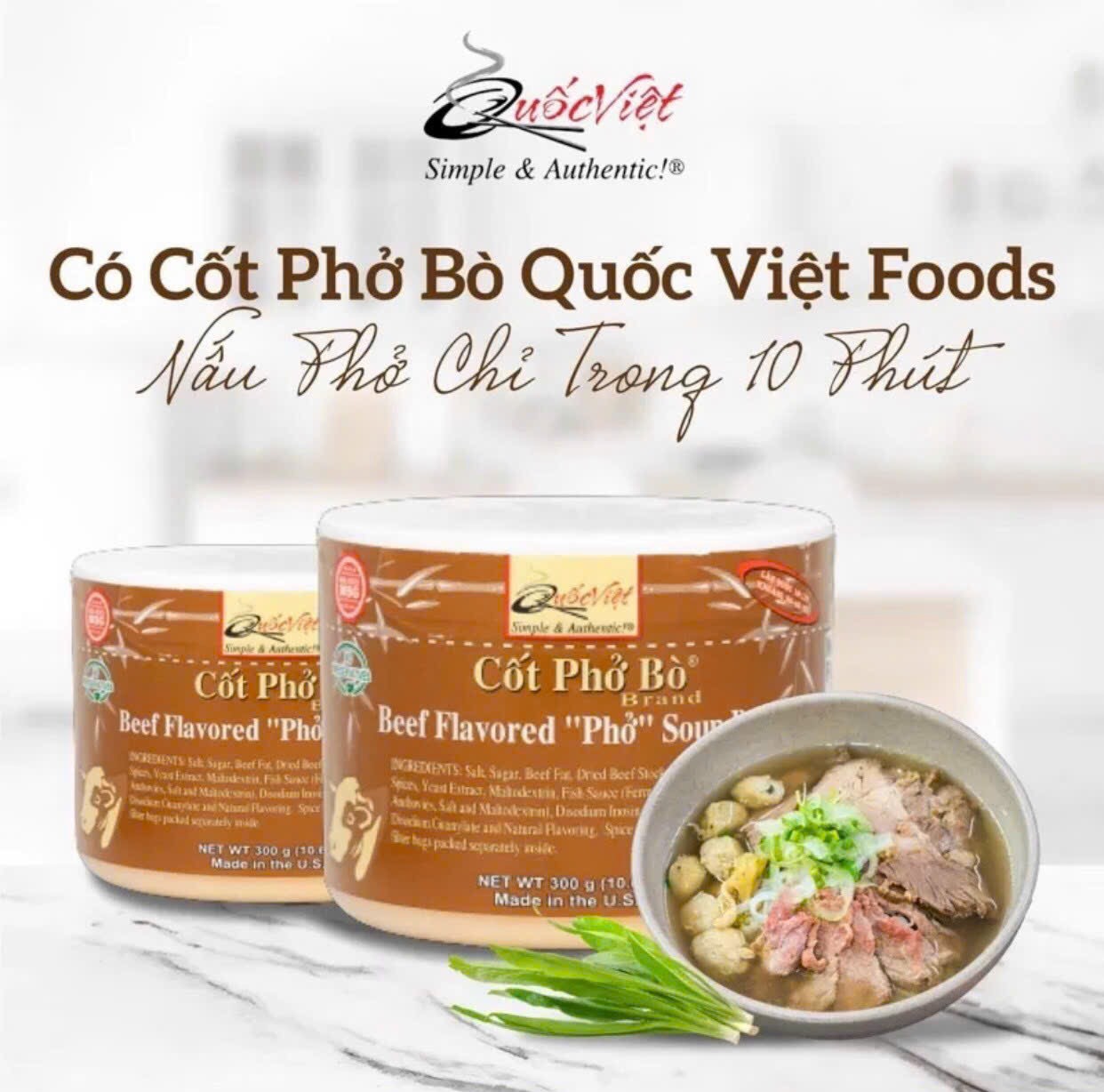 (FREESHIP) Cốt phở bò Quốc Việt foods 300gr (DATE MỚI)