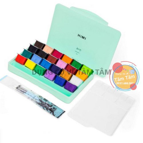 Màu nước dạng thạch Himi Gouache pan set (CÓ QUÀ TẶNG)-Dụng cụ vẽ Tâm Tâm