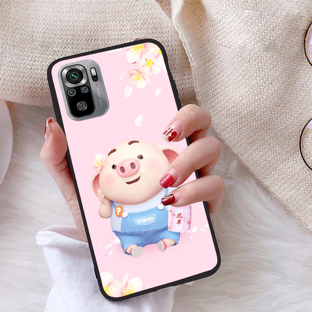 Ốp lưng Xiaomi Redmi Note 10S viền dẻo TPU BST Pig Cute