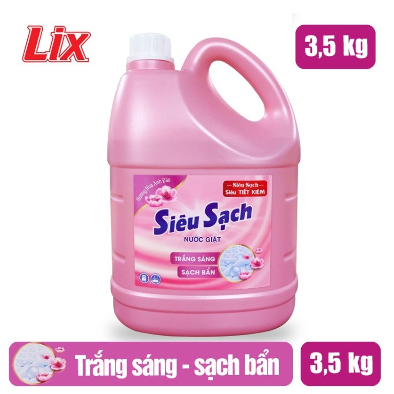 Nước xả vải Lix làm mềm vải Lix soft 3.6 lít hương Hoa Hồng Lixco Việt Nam ( MÀU HỒNG)