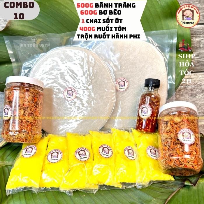 Bánh tráng phơi sương - Combo Bánh Tráng + Muối Ruốt Hánh Phi + Bơ Béo Siêu Ngon - c01-minimart