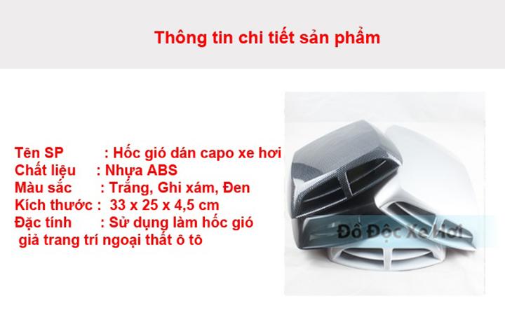 Hốc gió trang trí nắp capo cho xe ô tô