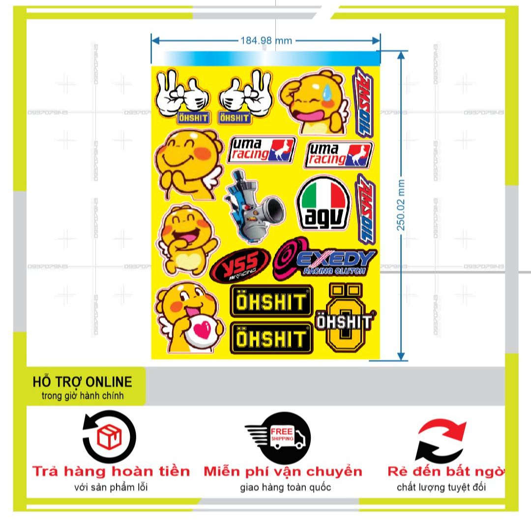 LOGO STICKER DÁN XE MÁY M45  { PHỤNG DECAL }