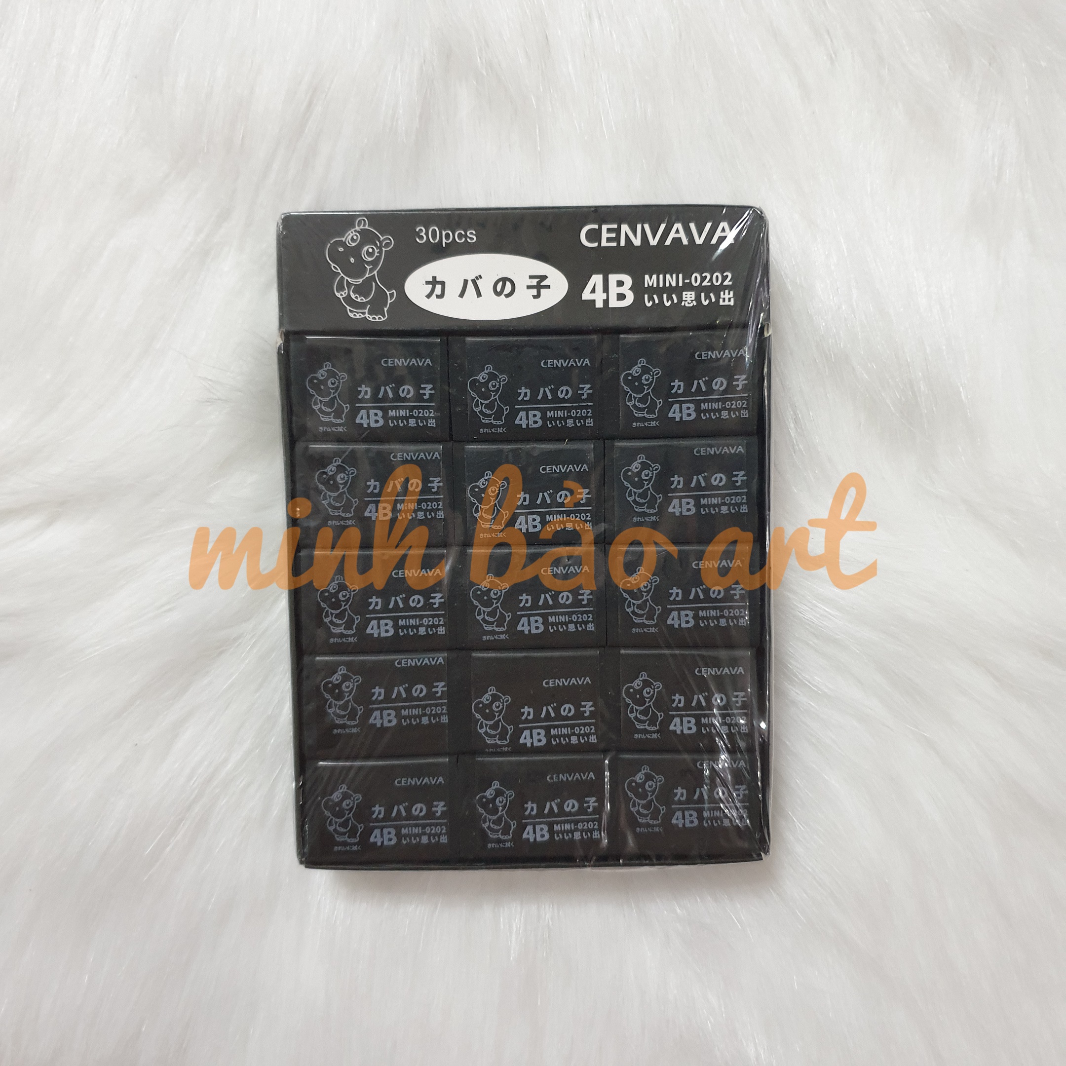 [HCM]BỘ 2 GÔM ĐEN 4B CENVAVA