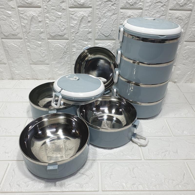 Cặp lồng mang cơm giữ nhiệt lúa mạch 4 tầng Inox - Hộp cơm lúa mạch 4 tầng