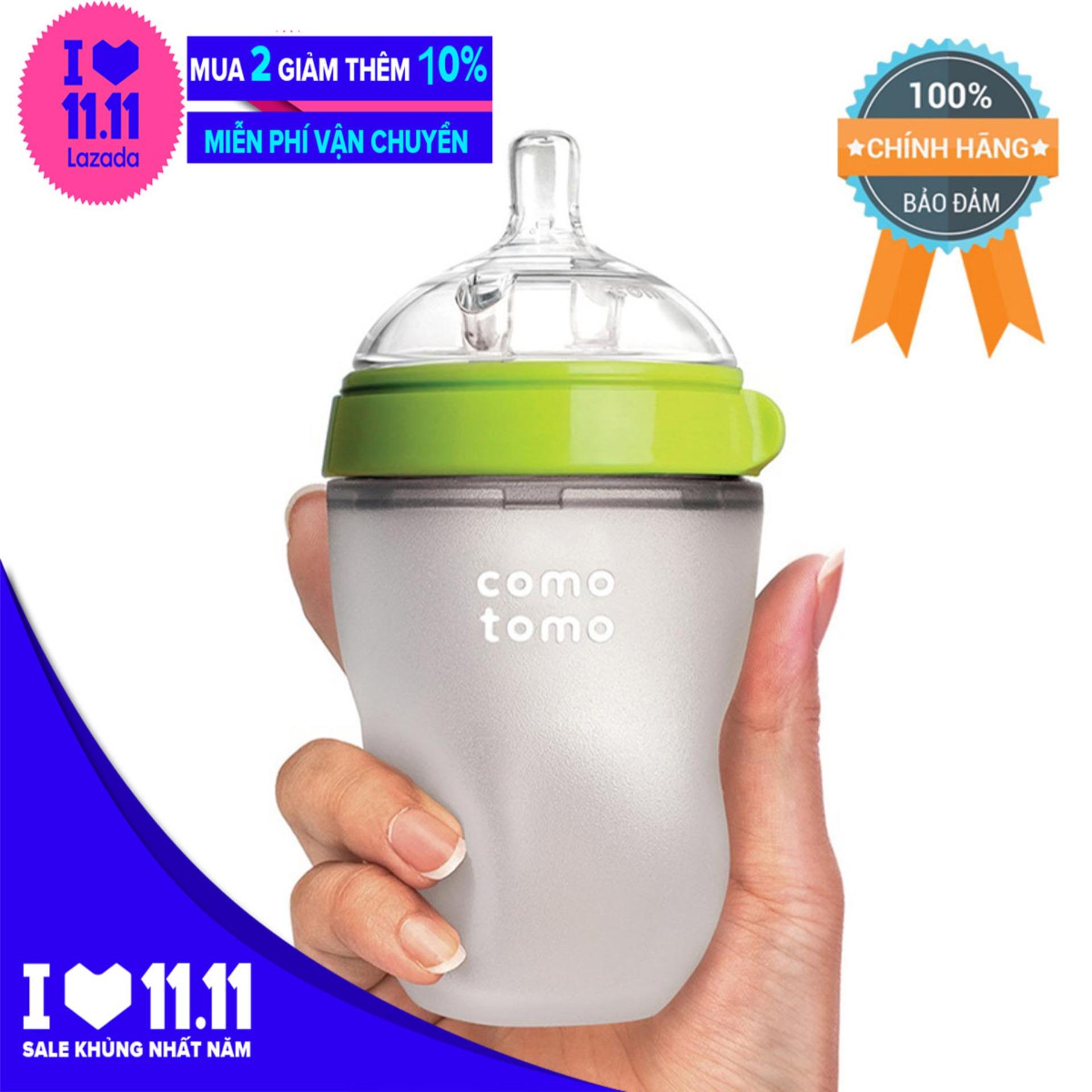 Bình sữa COMOTOMO 250ml ml Xanh (Hãng phân phối chính thức)