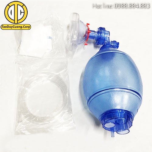 Bóng bóp Ambu cấp cứu oxy tập thở [người lớn, trẻ em]