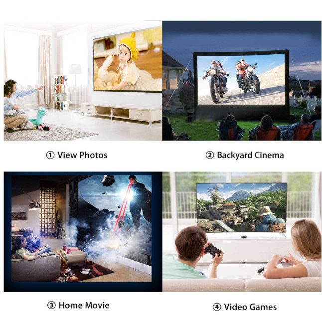 Máy Chiếu Cho Điện Thoại, Máy Chiếu Project Mini, Máy Chiếu Mini, Máy Chiếu Không Cần Màn Chất Lượng Cao, Máy Chiếu KooGold Kết Nối Wifi, Âm Thanh Chân Thực, Hình Ảnh Sắc Nét, Độ Phân Giải Cao, Ảnh To Và Rộng - Bảo Hành 1 Đổi 1