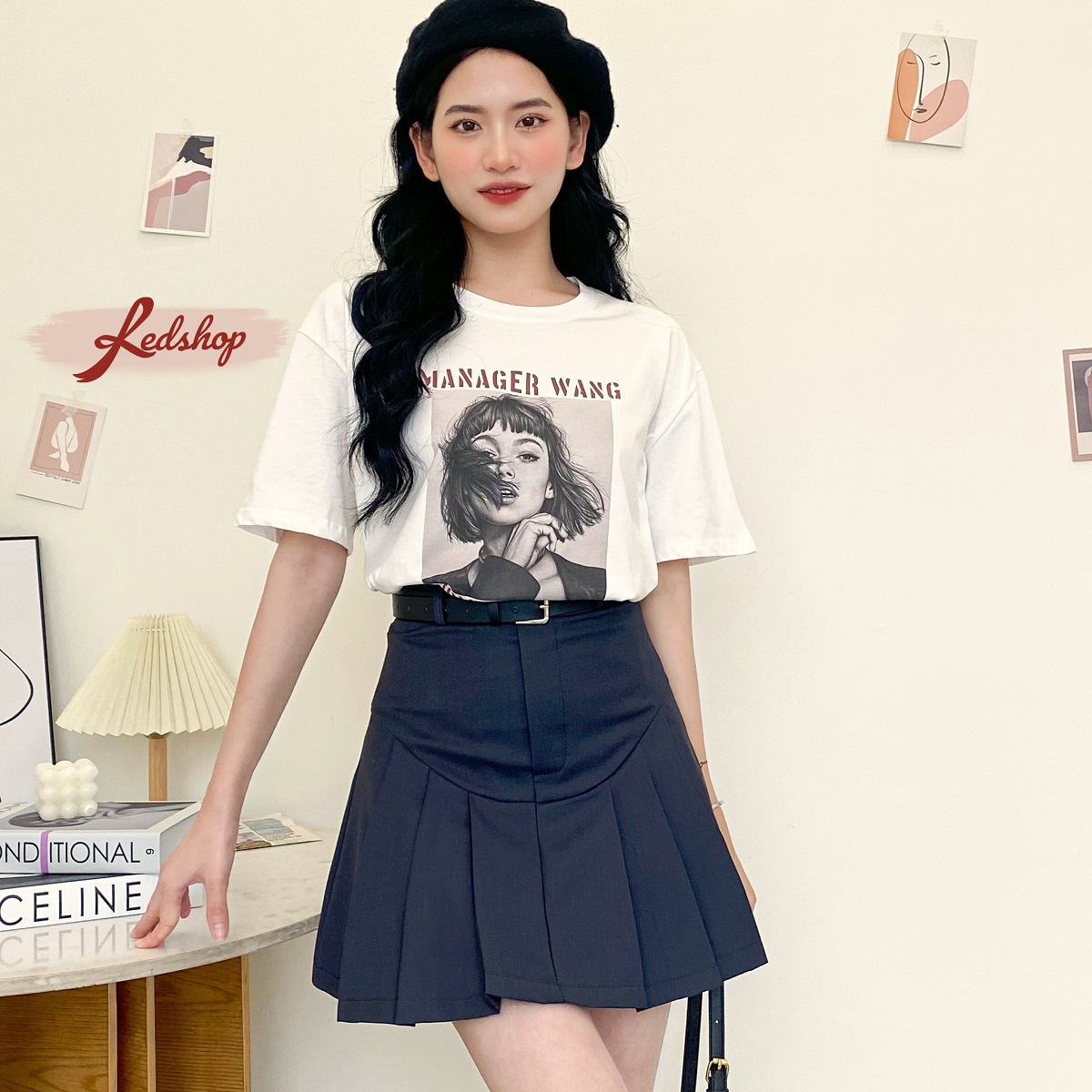 Áo phông in hình basic phong cách Hàn Quốc Red Shop 30056