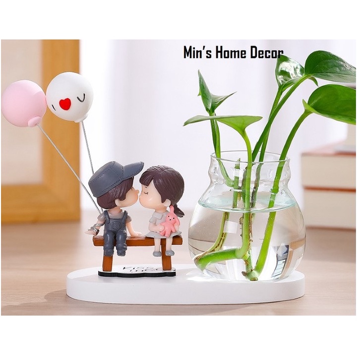 Chậu thủy sinh trồng cây mini để bàn, Lọ thủy tinh trồng cây thủy sinh, Bình thủy sinh