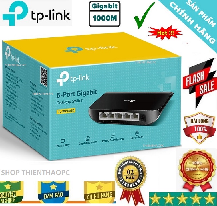 Bộ Chia Mạng Switch 5 Cổng Gigabit TPLink TL-SG1005D 10/100/1000Mbps Hàng Mới Chính Hãng BH24T