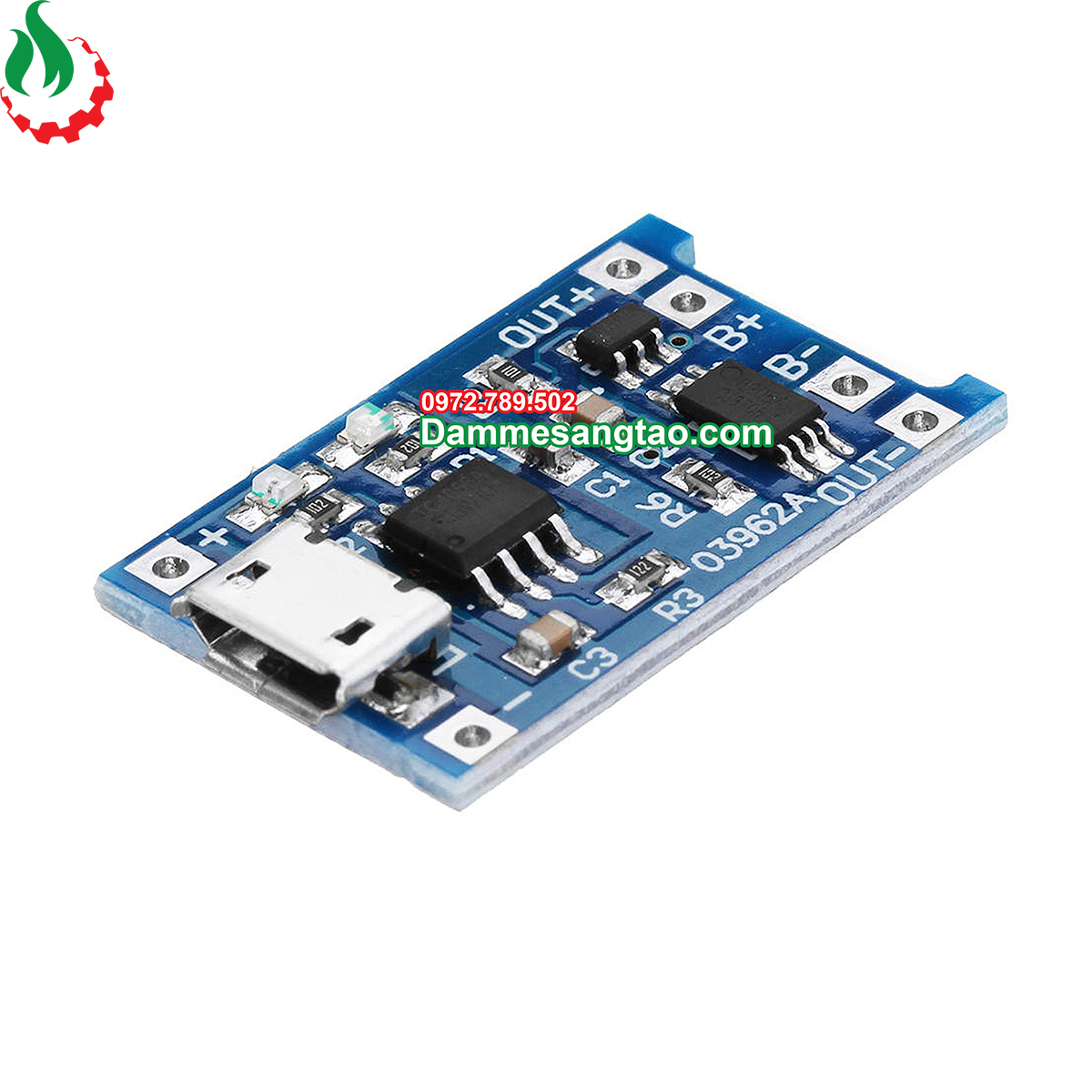 Mạch sạc pin Li-ion 3.7V TP4056 V2 (Có Bảo Vệ)