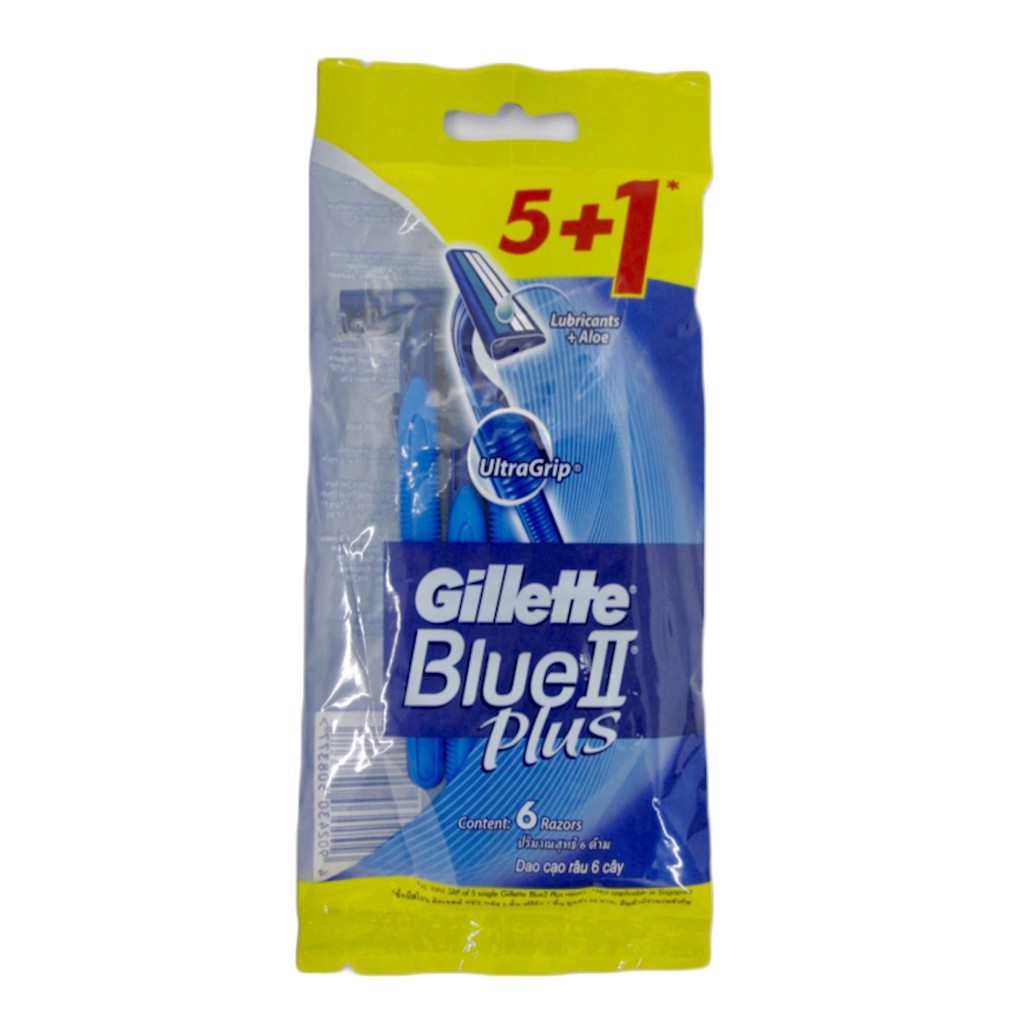 Dao cạo râu cán xanh Gillette Blue II Plus (5+1 cái/gói)