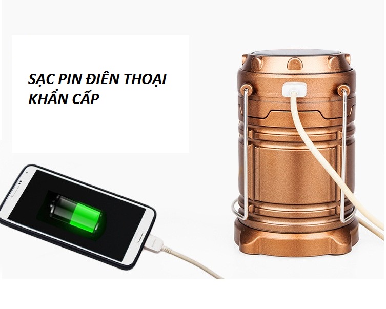 (g85) Đèn bão xách tay xài được 2 in 1 có sạc năng lượng mặt trời - đèn pin siêu sáng - đèn pin mini - den pin cam tay - đèn bão