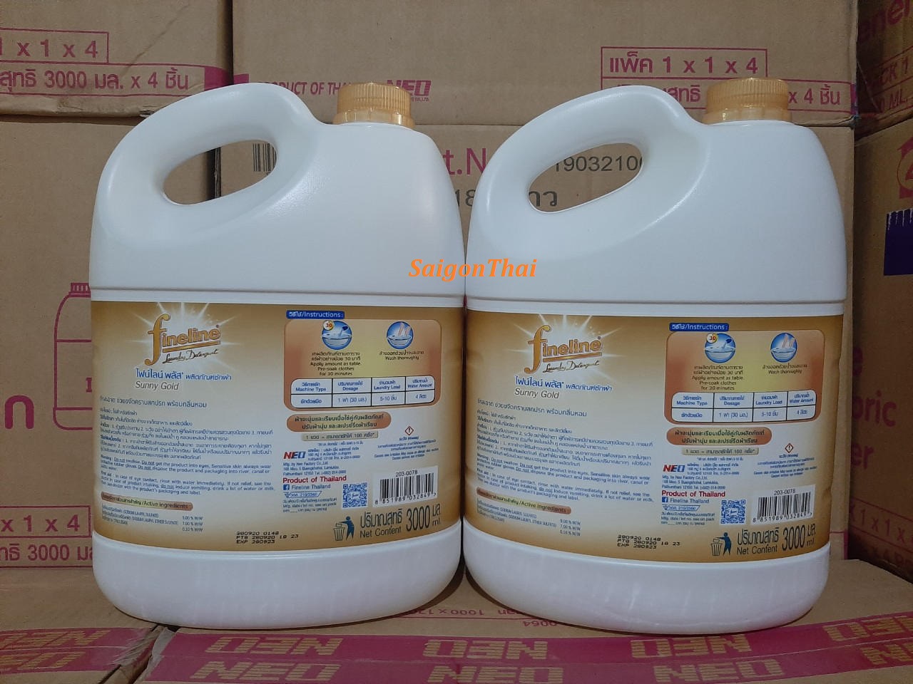 [HCM](SGT) Nước Giặt Fineline màu Vàng Sunny 3000ml (3 lít) - Hàng Thái Lan