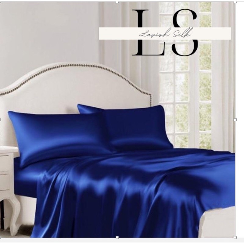 Ga Giường Drap Lẻ Phi Lụa Lavish Silk cao cấp mát lạnh hàng loại 1 - Xanh Biển