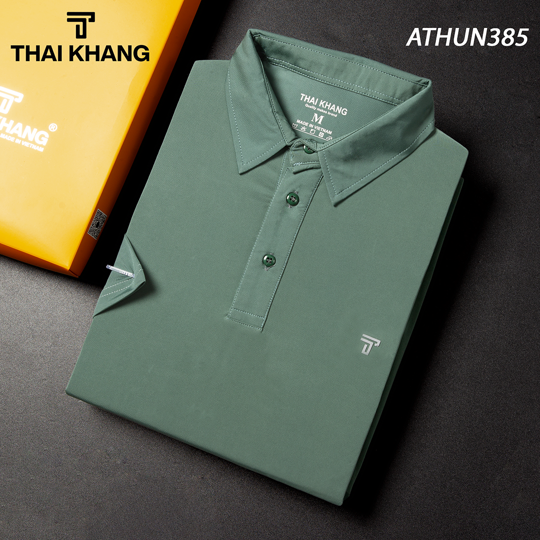 Áo polo trung niên nam Thái Khang loại áo thun nam cho bố vải thun lạnh co dãn ATHUN38