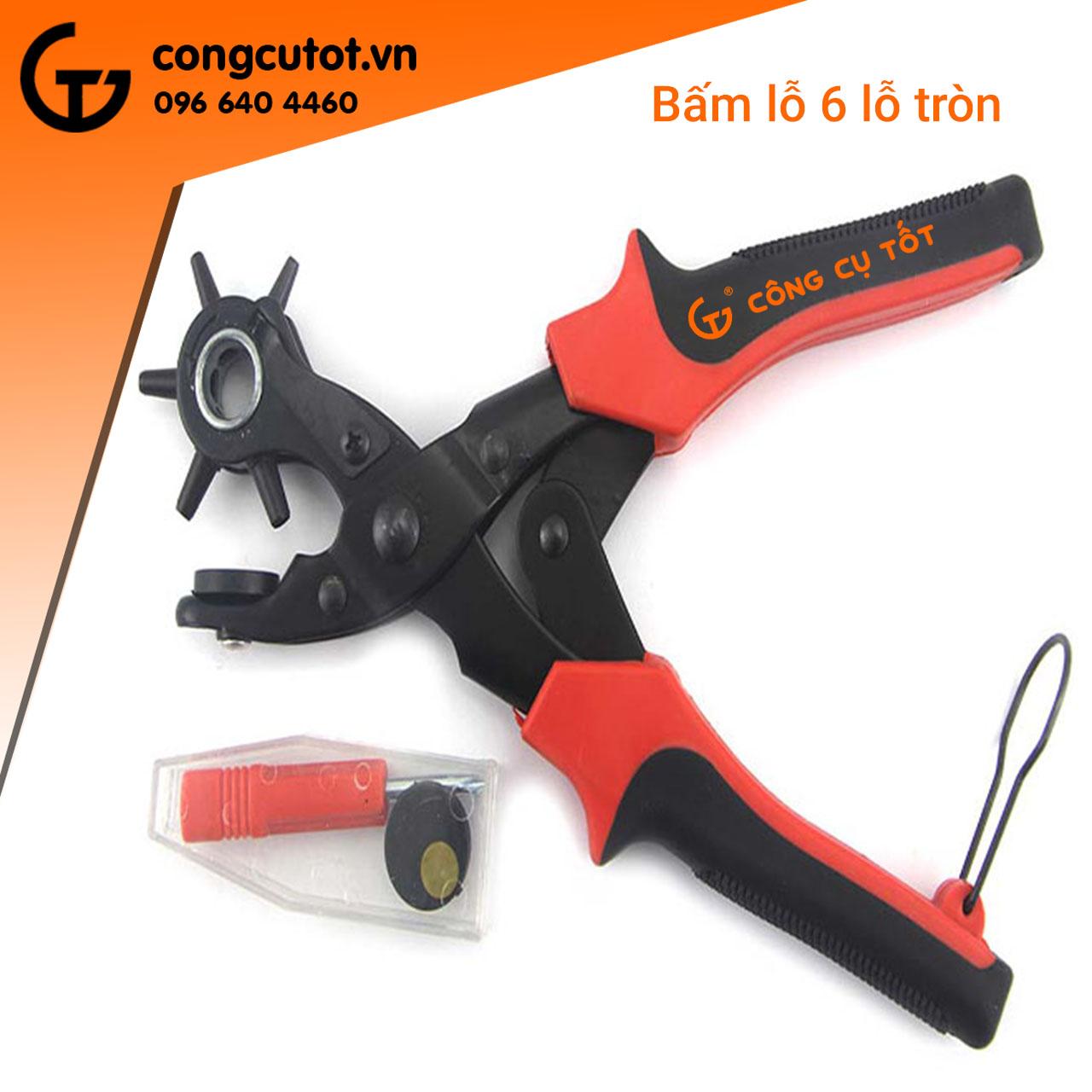 Kìm bấm lỗ dây lưng 6 lỗ tròn