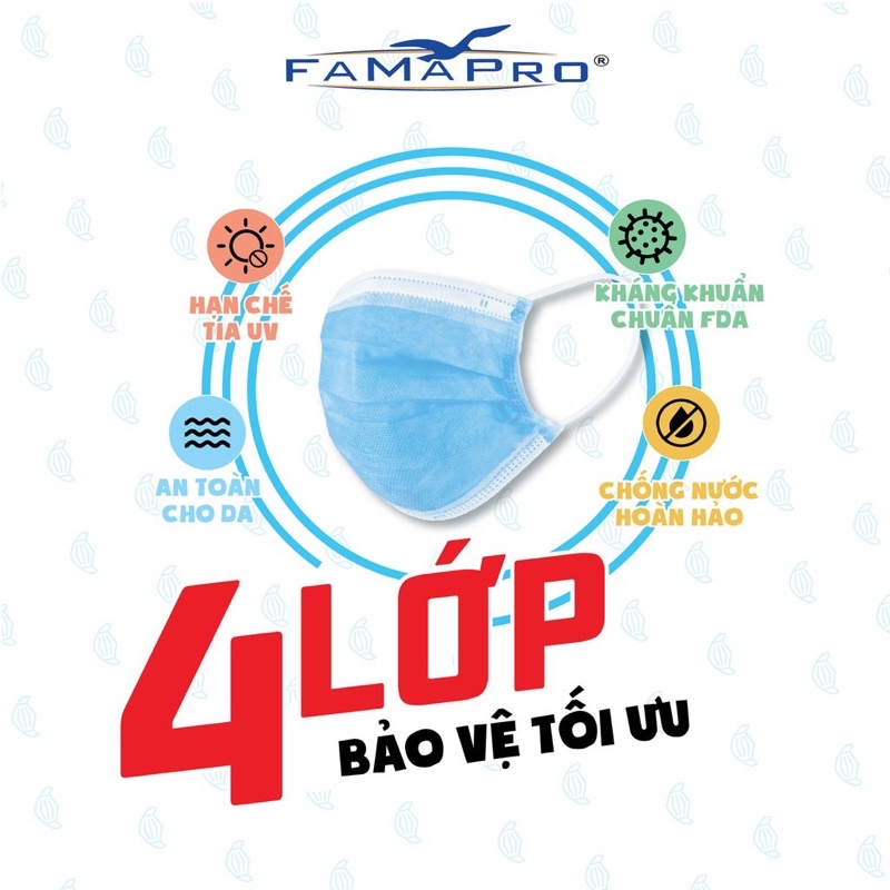 Khẩu trang y tế kháng khuẩn Famapro/khẩu trang cô gái famapro (50 cái/hộp)