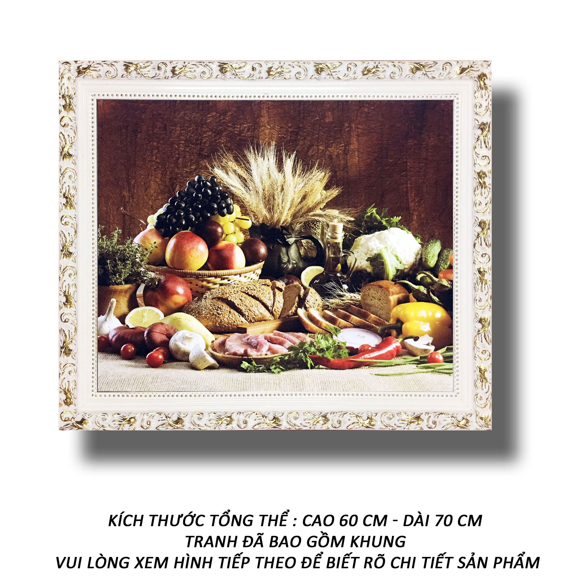 Tranh treo tường - Tiệc Trái Cây 02 - Tranh Minh Hiền (KHUNG GỖ - 60 x 70cm)