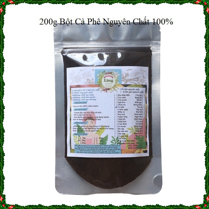 [HCM]Bột Cà phê Collagen 200g nguyên chất thiên nhiên 100% có giấy VSATTP và ĐKKD dùng đa công dụng