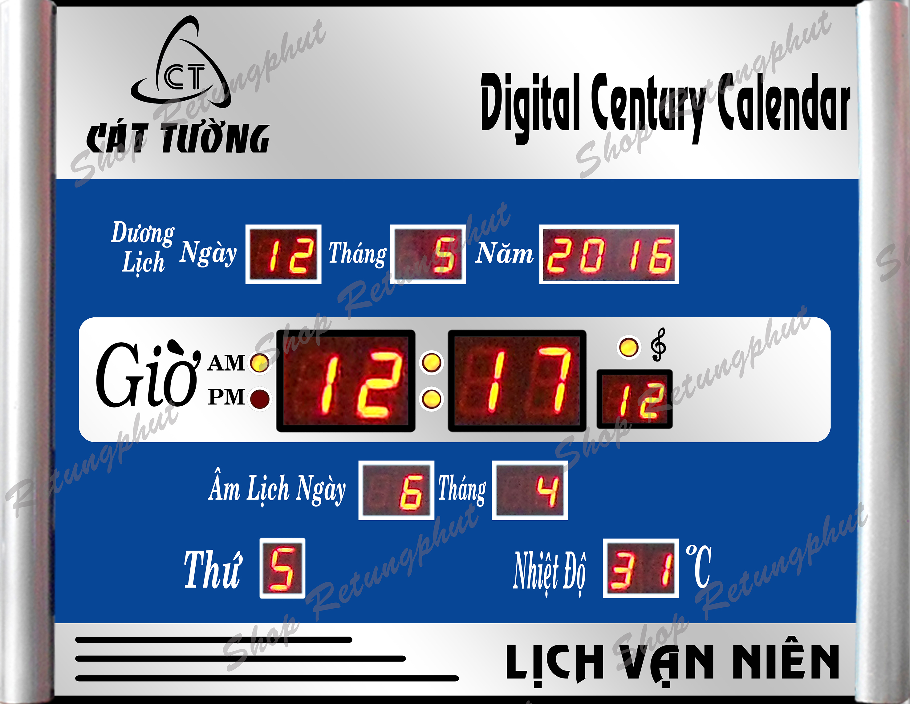 Đồng hồ Lịch Vạn Niên Treo Tường 3A