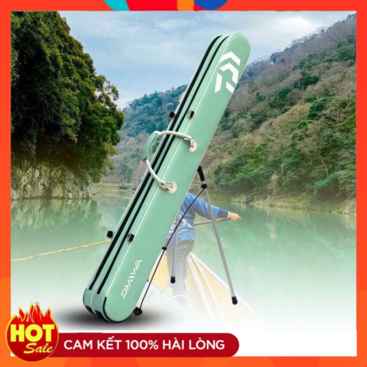 Bao đựng cần daiwa 1m3 dạng cứng chất liệu da cao cấp chống nước- hoài my fishing