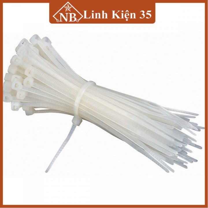 Bộ 10 dây thít (dây rút) màu trắng từ nhựa dẻo