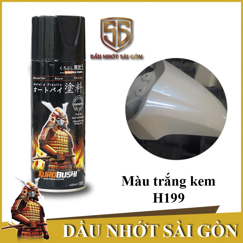 H199 _ sơn xit samurai h199 màu trắng kem