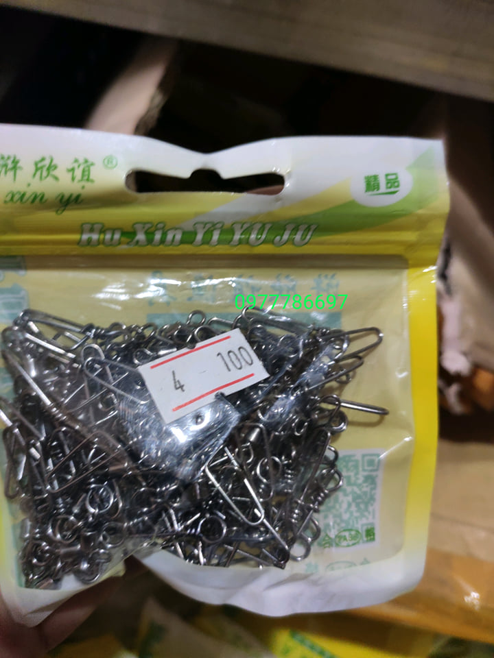 khóa link móc mồi thép đen