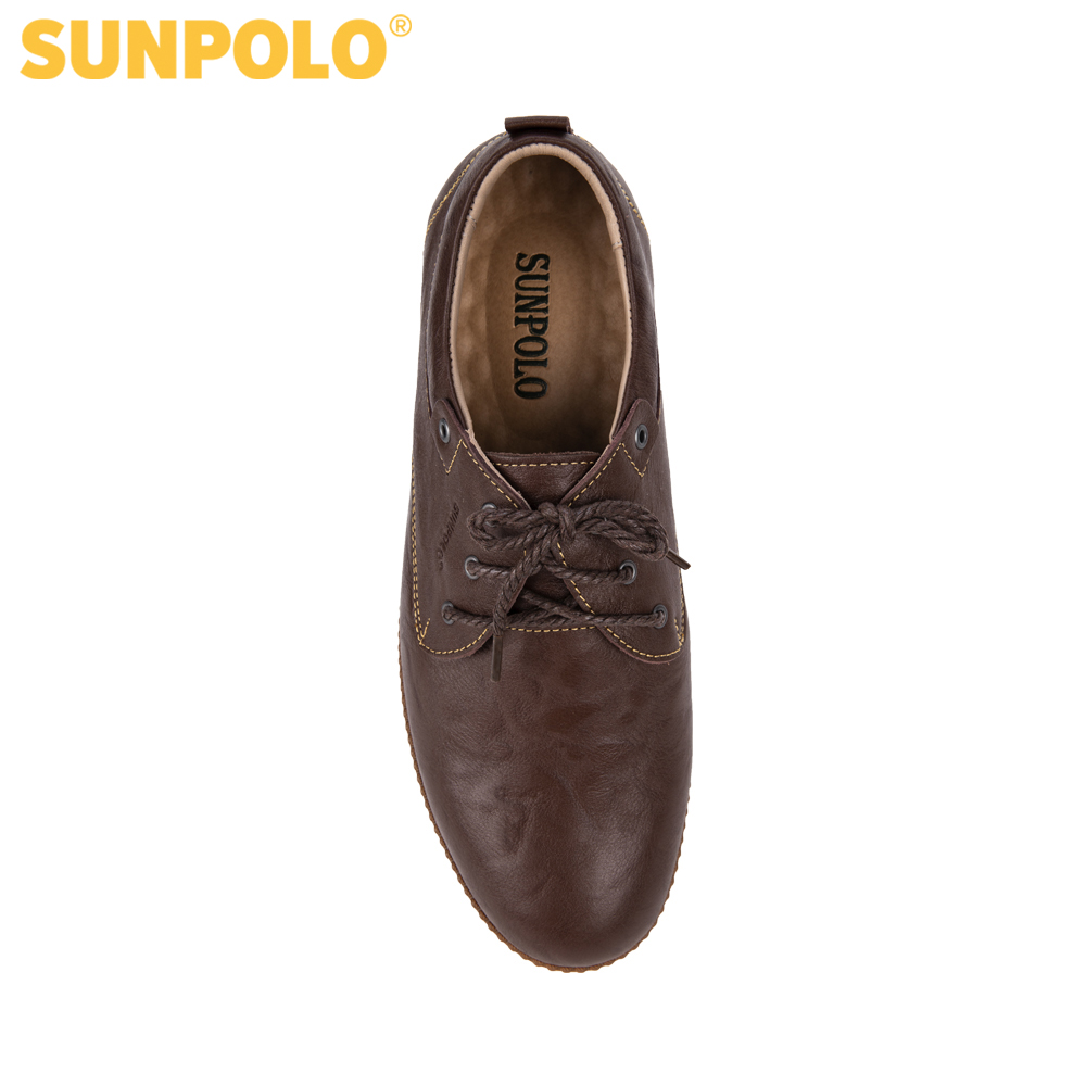 Sunpolo Cs4060 Cowhide Men's Shoes (Red Brown)