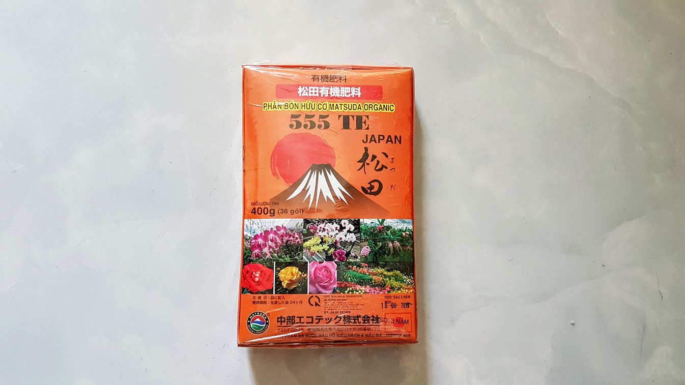 Phân tan chậm 555 TE Nhật bản túi lưới bón cho mọi giai đoạn hoa lan và cây cảnh bonsai hộp 36túi nhỏ