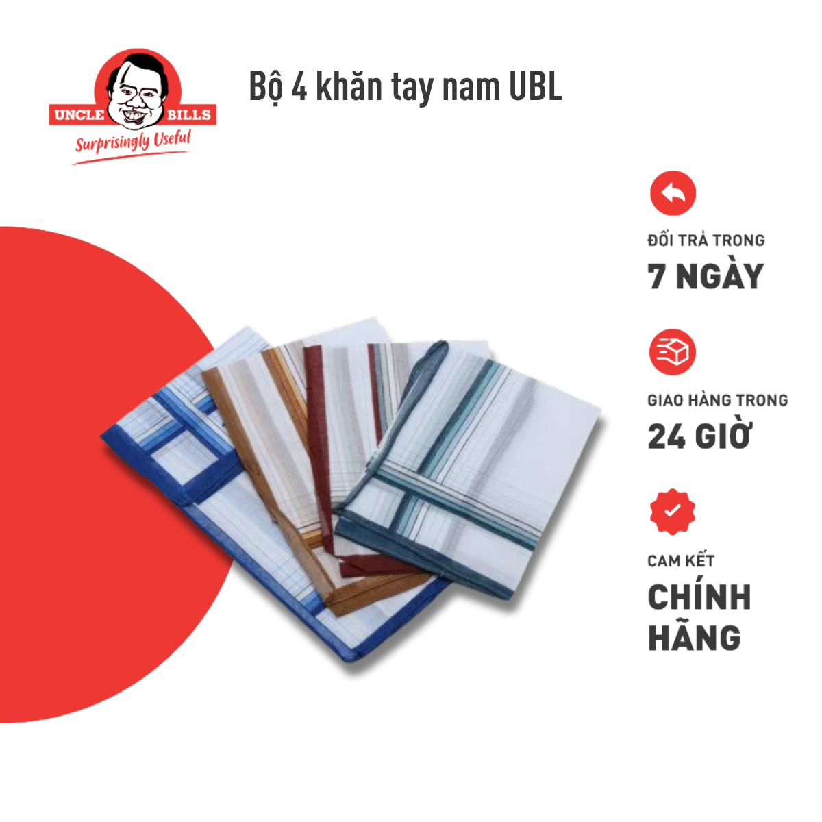 Khăn Tay Nam 4 Cái UBL CA0010
