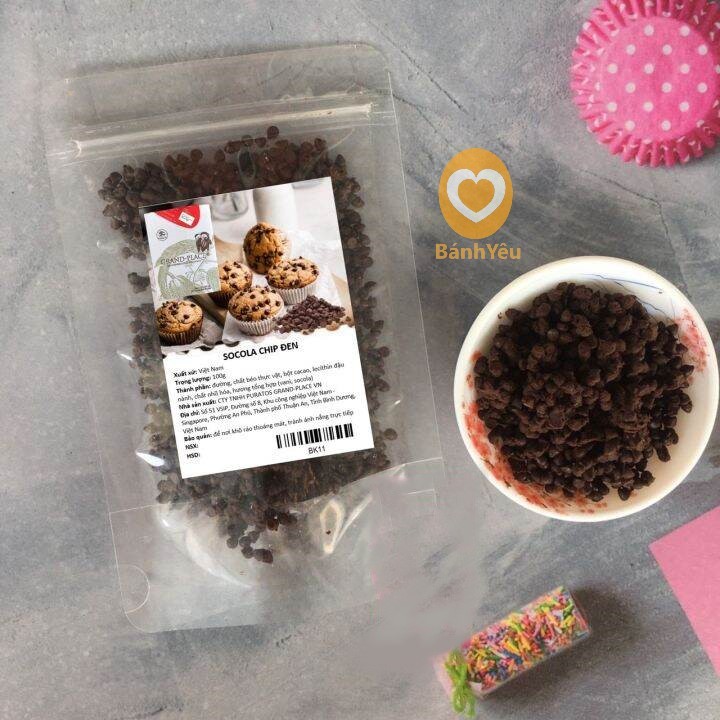 Socola chip đen chia lẻ 100g puratos/ Van houten