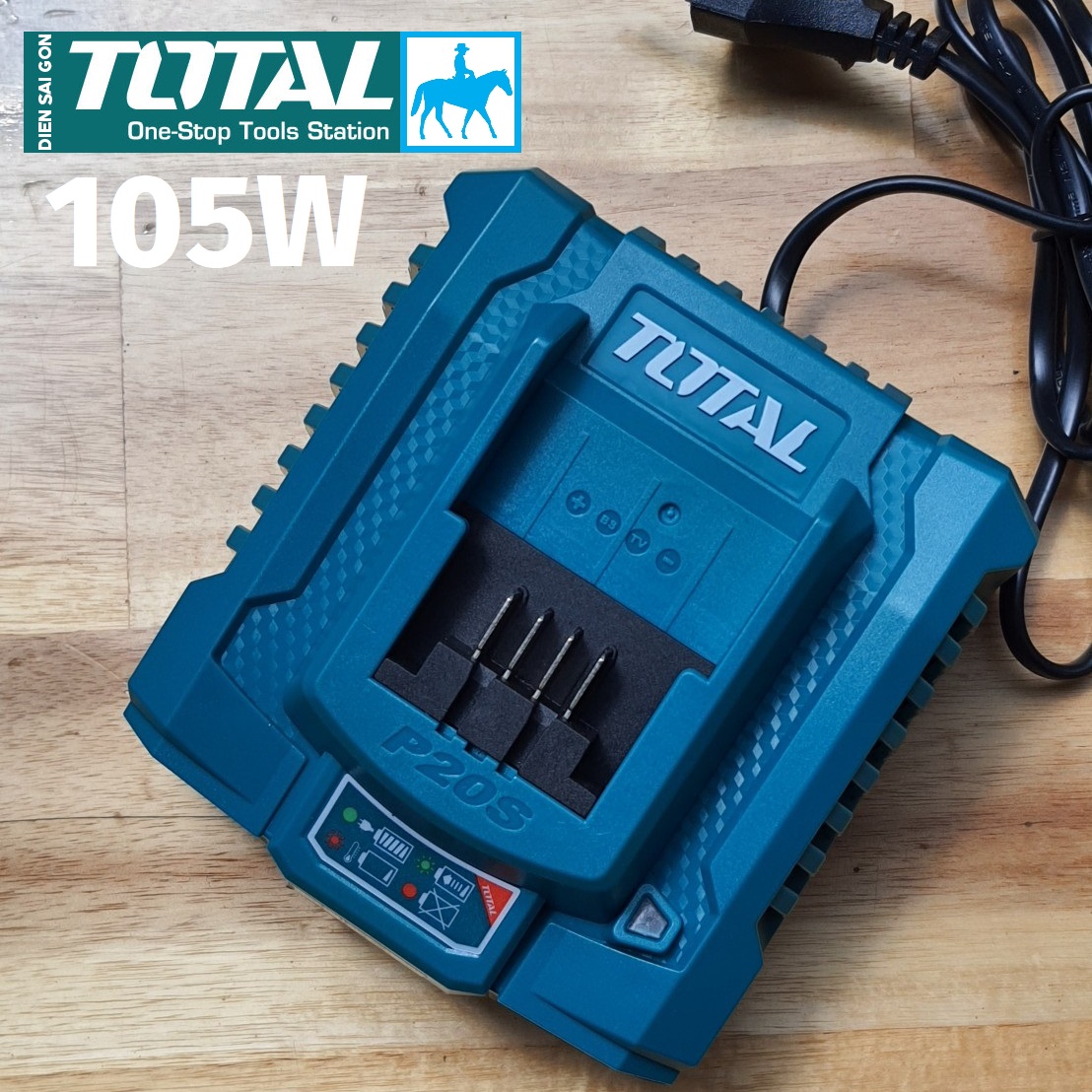 Bộ sạc nhanh thông minh pin 20v p20s total chính hãng tfcli2003 tfcli20411