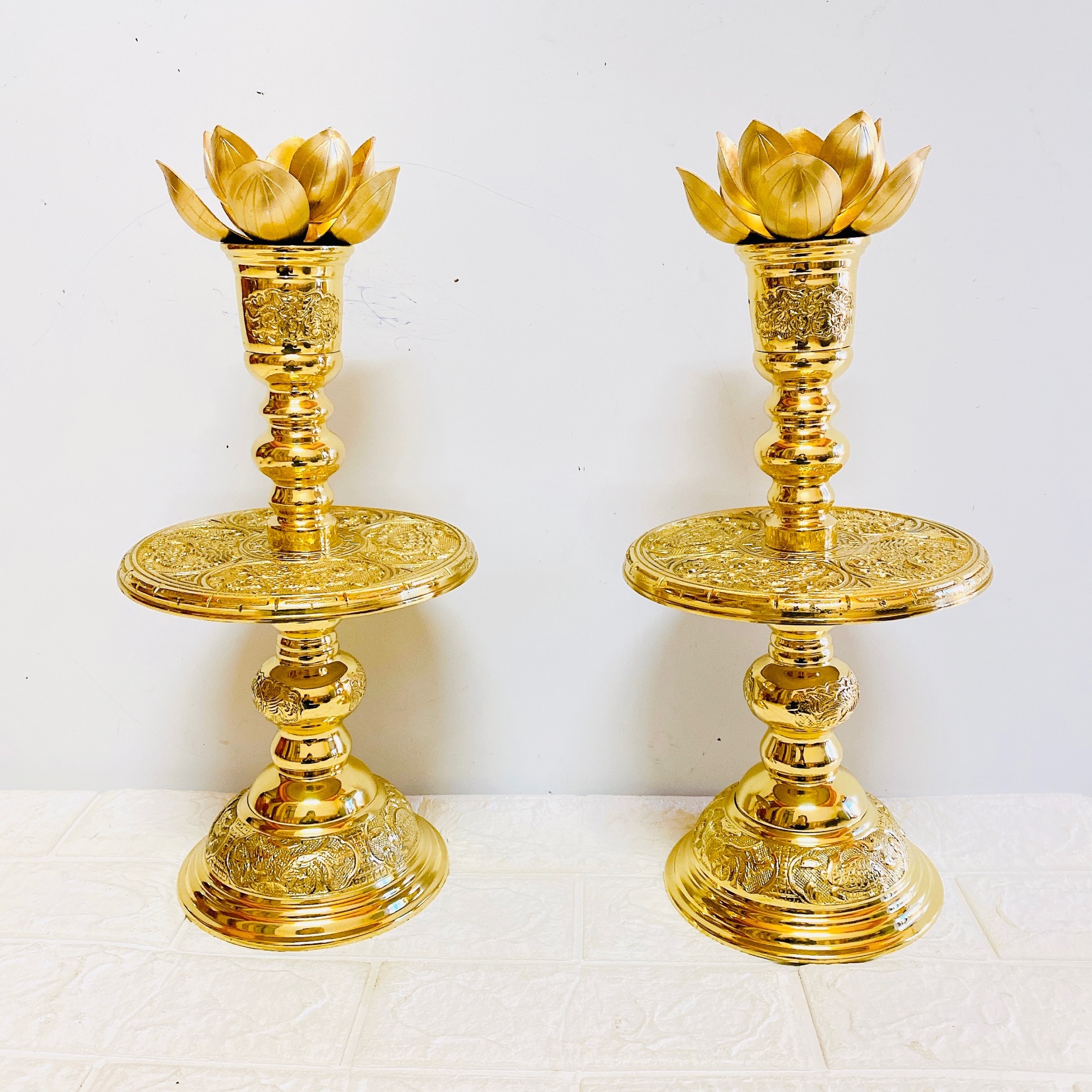 Đôi nến đồng cao 38 cm chất liệu bằng đồng 💯
