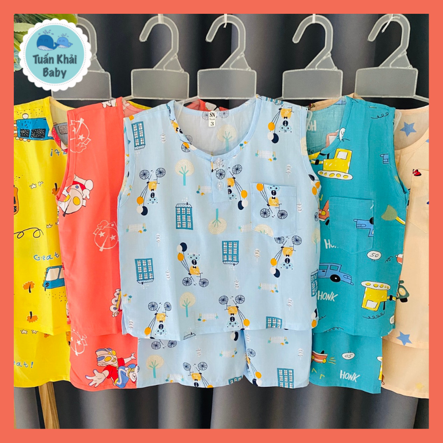 [HCM]COMBO 5 bộ Quần áo Tole lanh bé trai | Mẫu đùi Ba Lỗ cài 2 nút trước |Size 1-14 cho bé 5-45kg| Chất vải tole lanh 2 da loại 1 mềm mịn mát cho bé trai| Hàng Việt Nam | Đồ bộ bé trai |quần áo trẻ em| Đồ tôn trẻ em