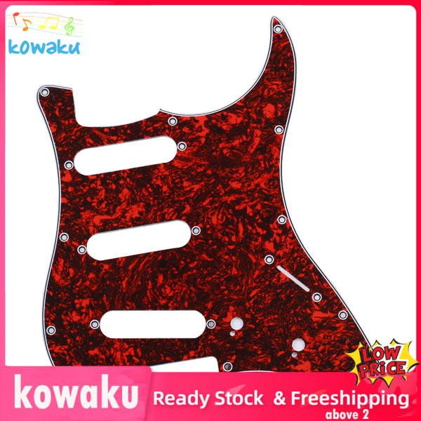 Kowaku Red Tortoise Shell Pickguard 3 Ply 11 Hole For Strat Guitar SSS