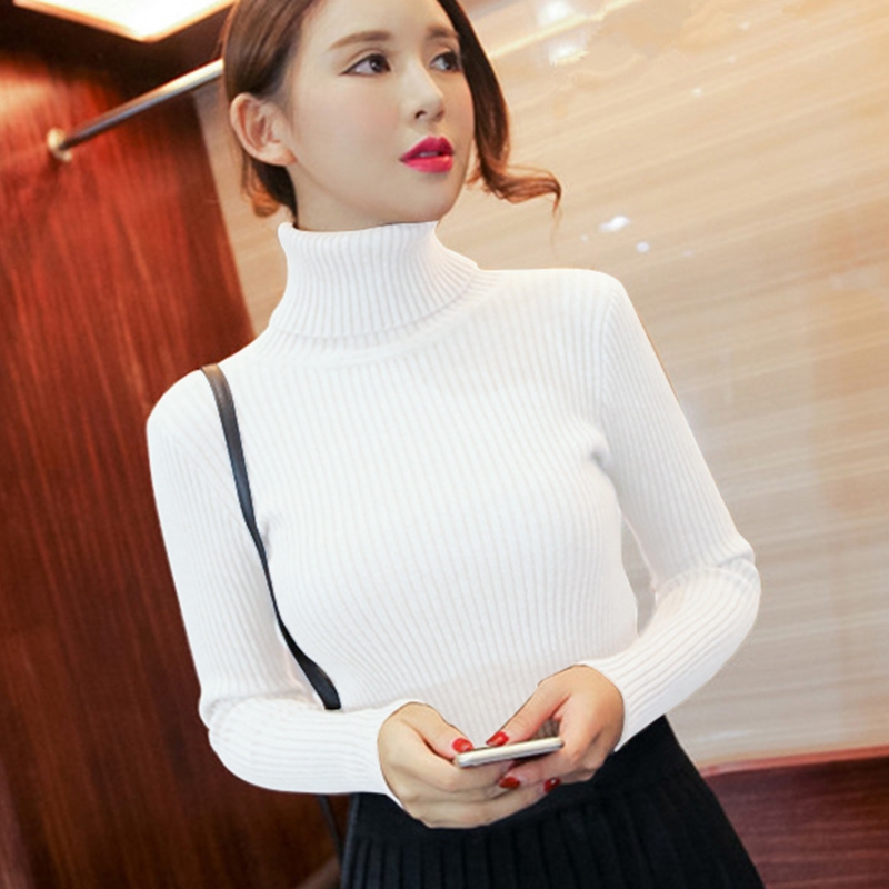 Áo len nữ  tăm cổ lọ mềm mịn ôm dáng xinh