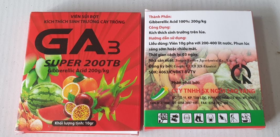 GA3[SUPER 200TB] - KÍCH THÍCH SINH TRƯỞNG CÂY TRỒNG- 10gr