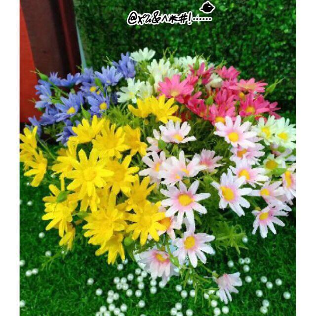 Hoa giả   Cành hoa cúc họa mi 24 bông siêu đẹp giống thật dùng trang trí nhà cửa