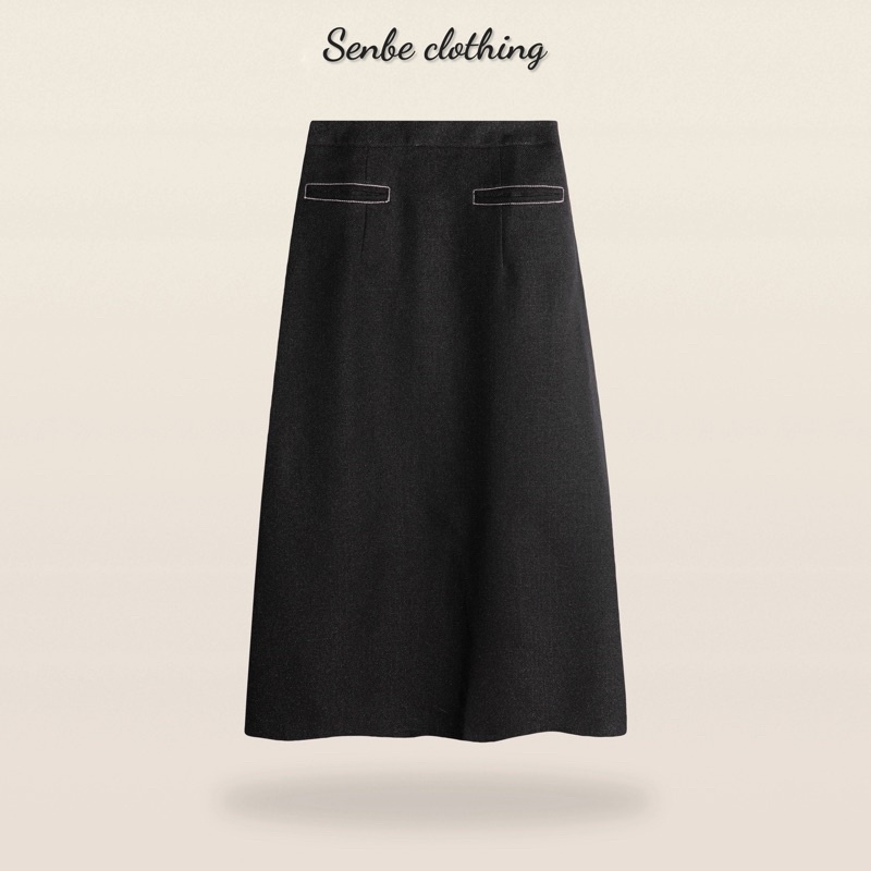 Chân Váy Form A Viền Chỉ - Đen [Cv015 - Senbe Clothing]