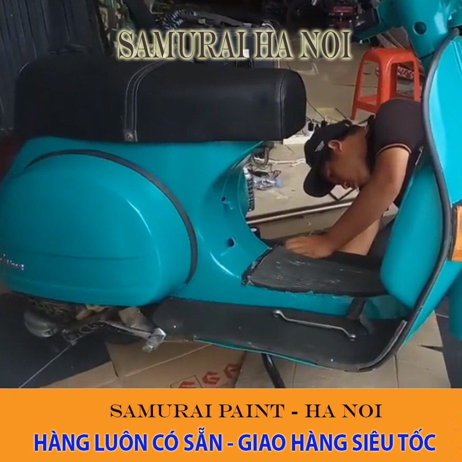 Sơn samurai combo màu xanh nitron mã 322
