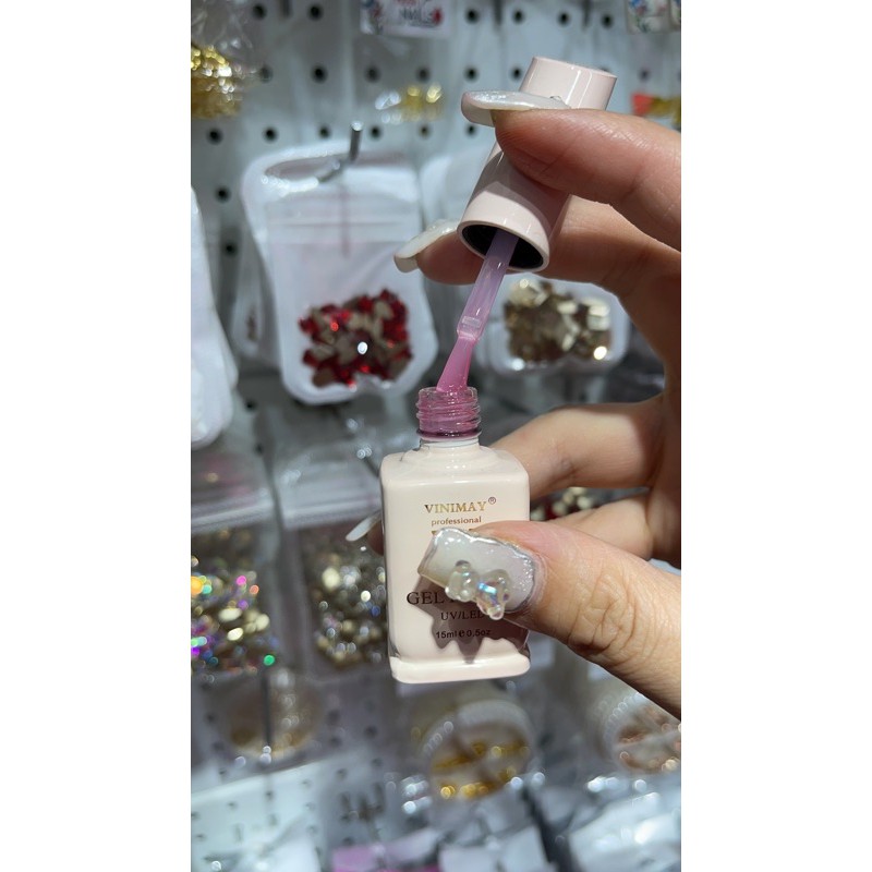 Sơn bóng hồng phụ kiện nail
