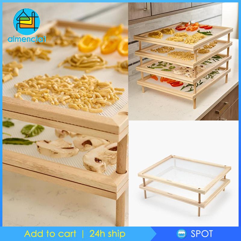 Giá phơi khô rau củ 2 tầng bằng gỗ
