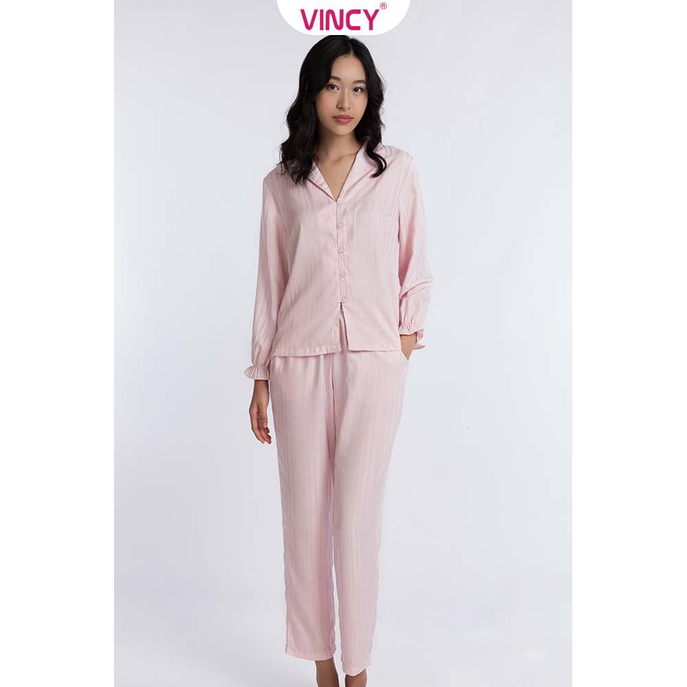 Bộ đồ satin dài nữ vincy thoáng mát bsd073w01